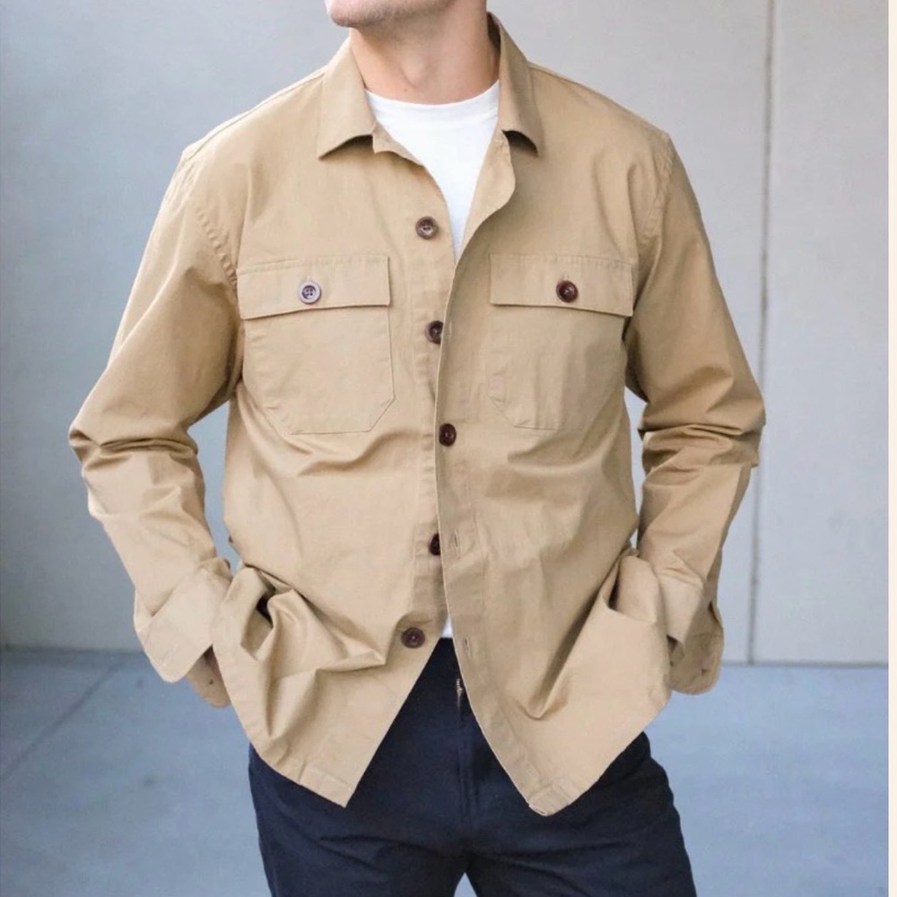 Elk Head Clothing Heavyweight Tan Ripstop Overshirt Size XL